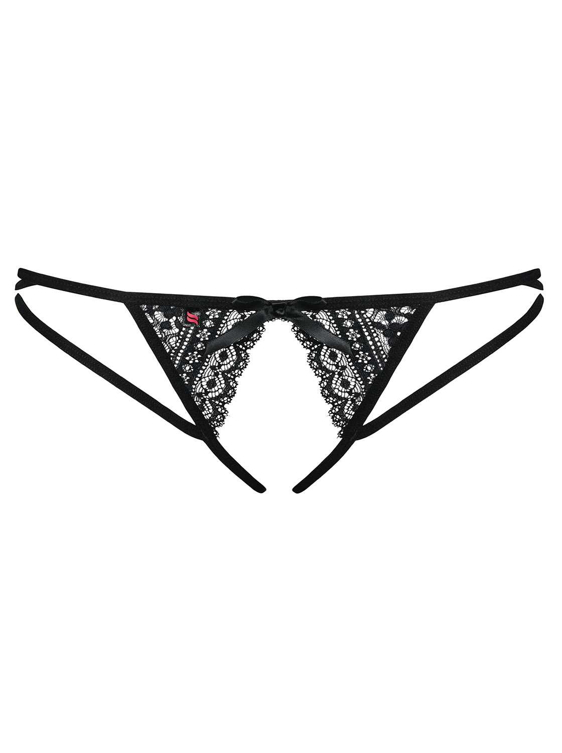 Stringi damskie, otwarte czarne L/XL Picantina - obrazek 4