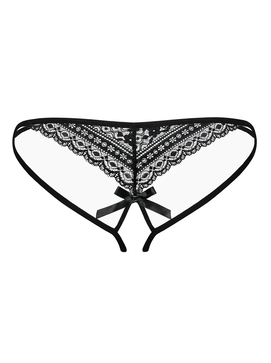 Stringi damskie, otwarte czarne L/XL Picantina - obrazek 3