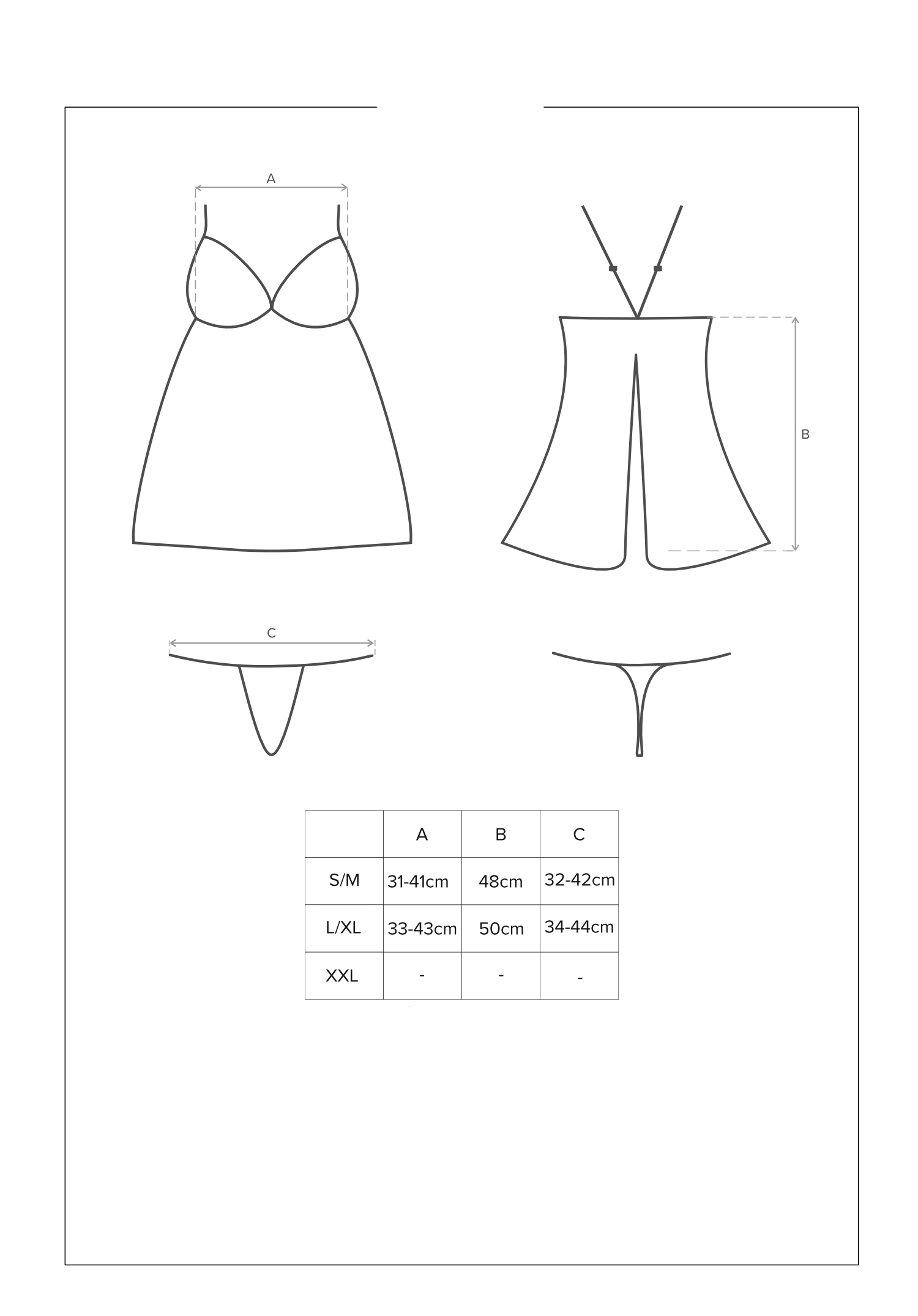 Behindy babydoll i stringi czarna L/XL - obrazek 7