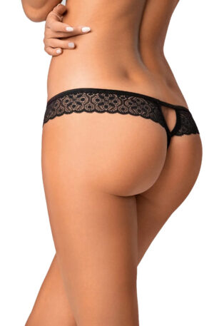 Shibu stringi otwarte czarne S/M